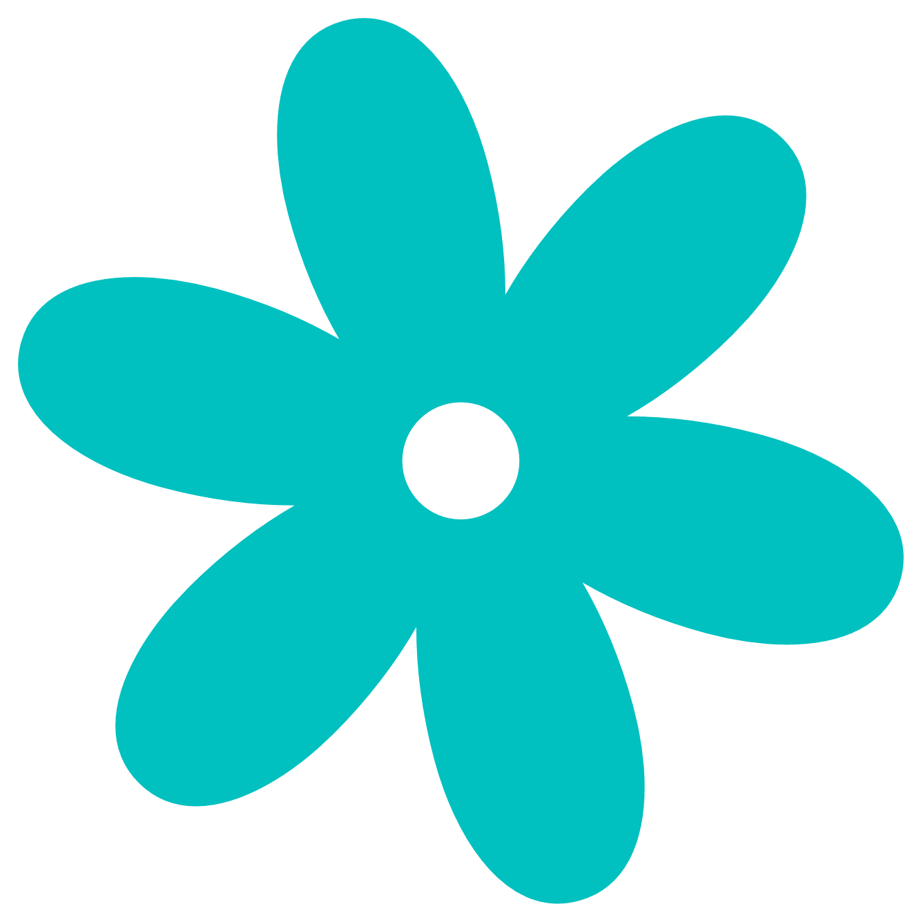 Teal flower clipart background