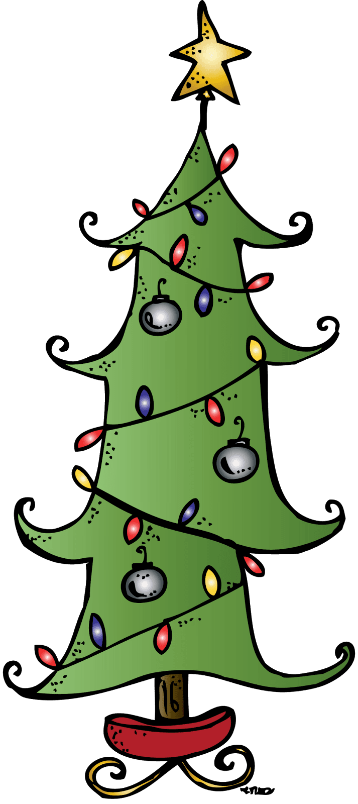 Christmas tree pin page clipart vector