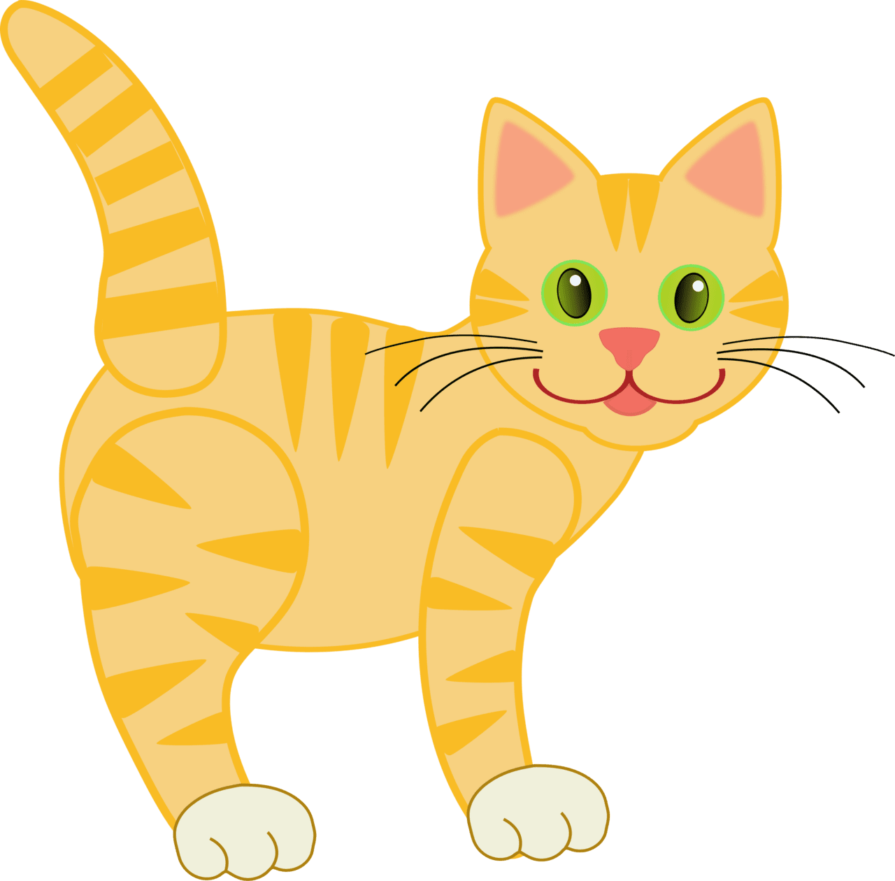 Yellow tiger cat clipart clip art