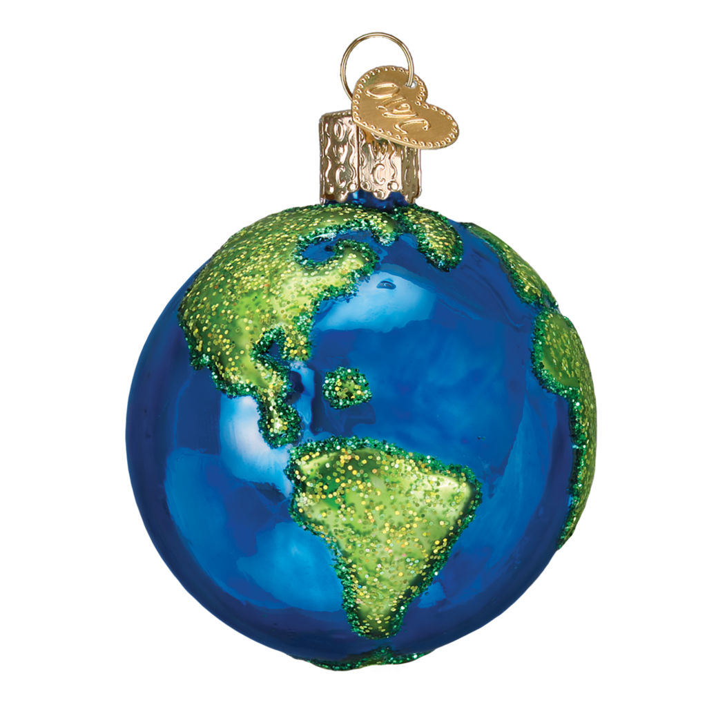 Planet earth ornament old world christmas clipart clip art