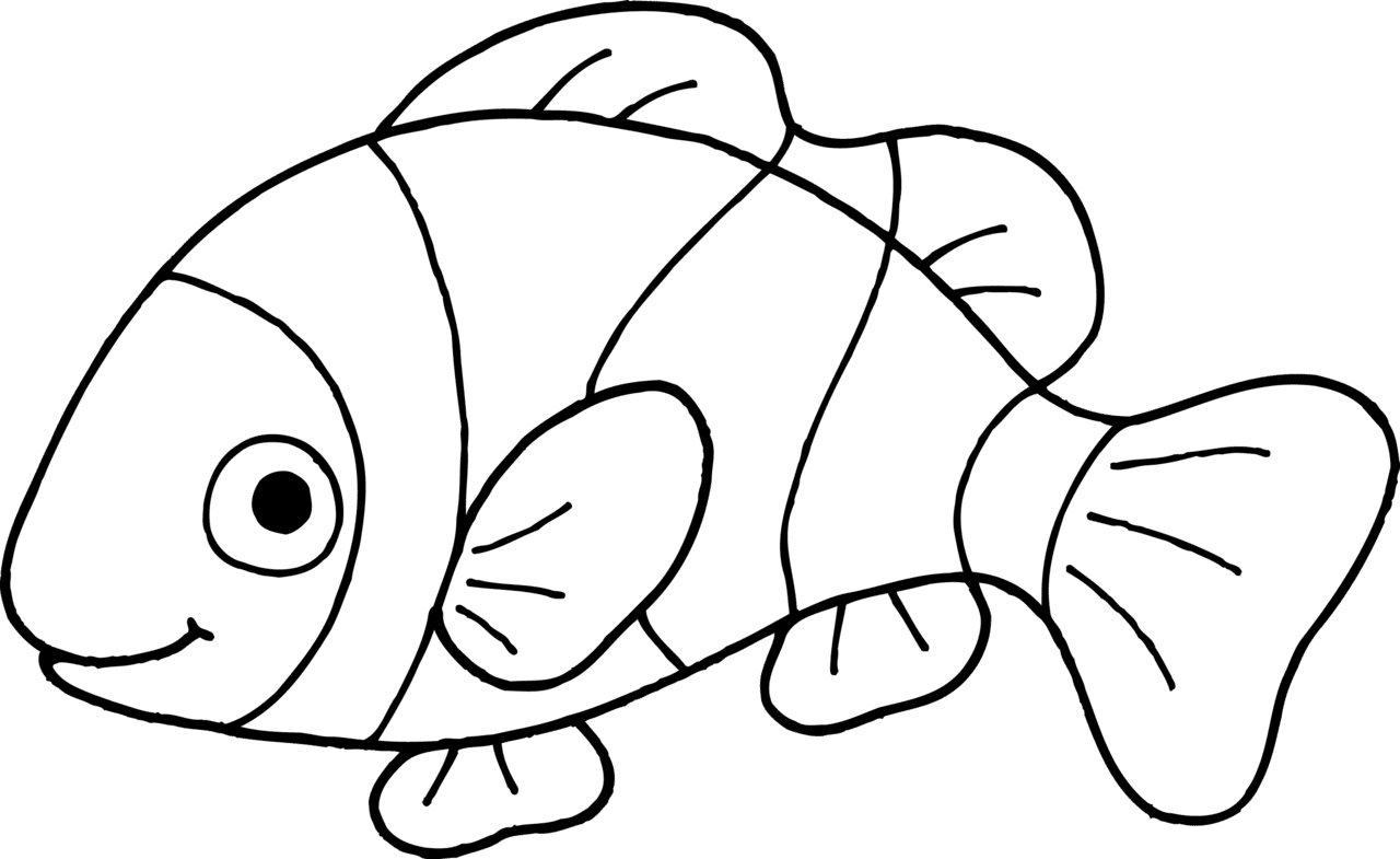 Fish clipart black and white background