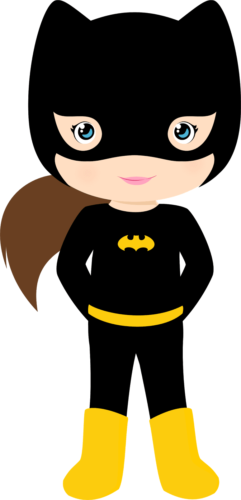 Characters of bat man kids version clipart picture