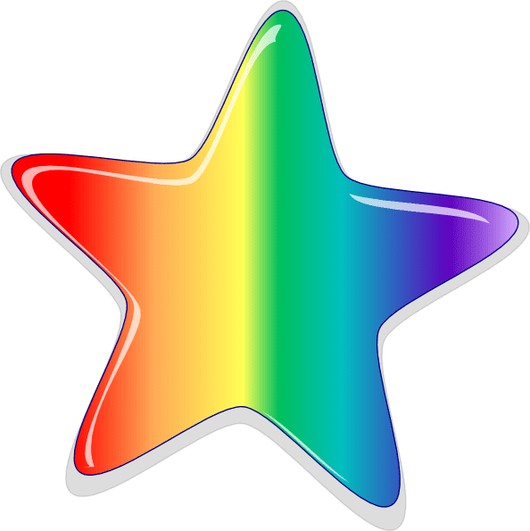 Rainbow star clipart image fun