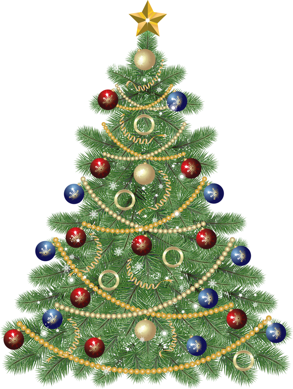 Elegant christmas tree with star clipart picture 2