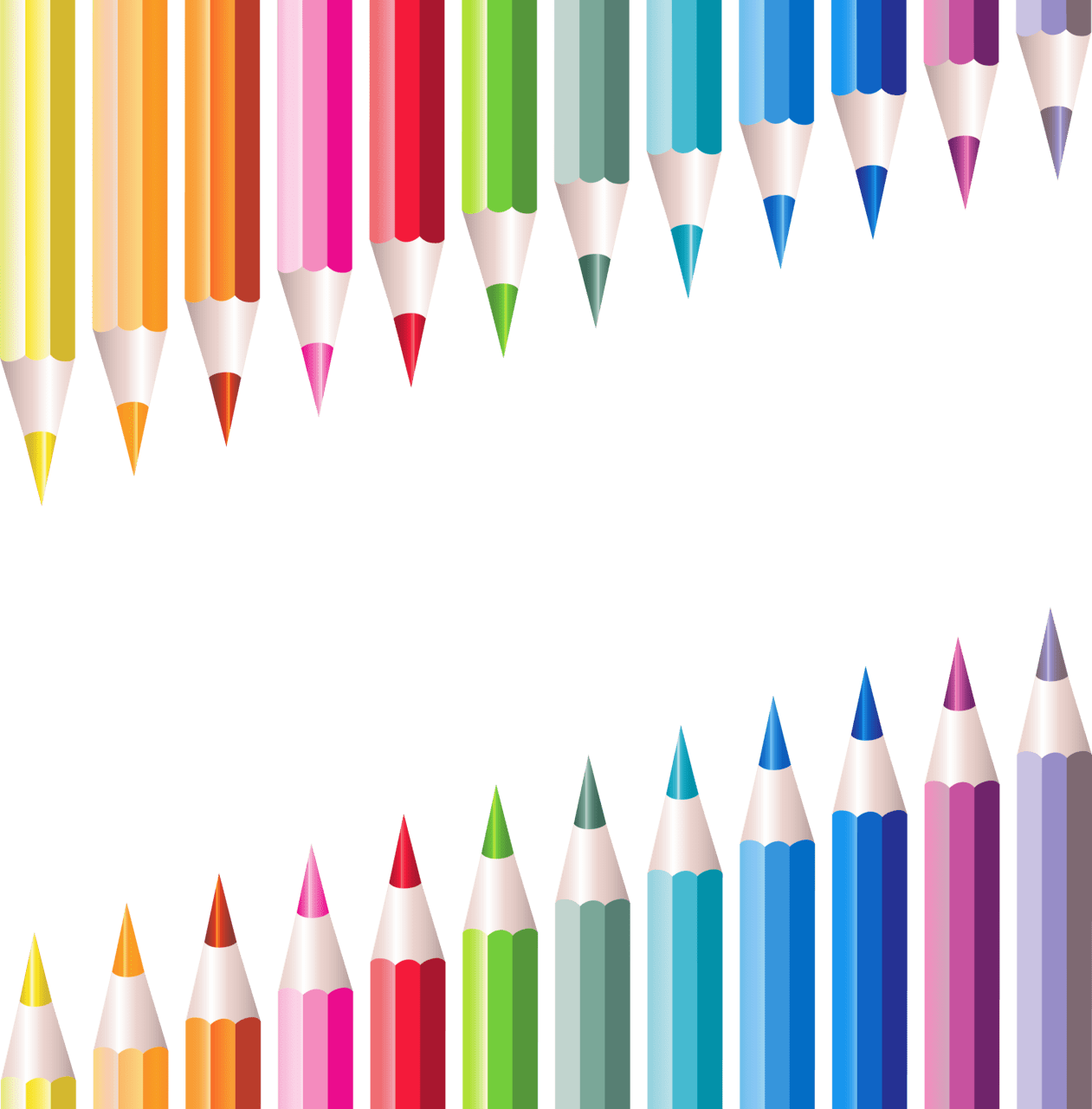 Pencil back to school frame with colorful stationery clipart borders vector