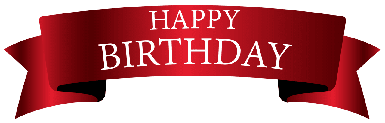 Happy birthday red banner clipart image