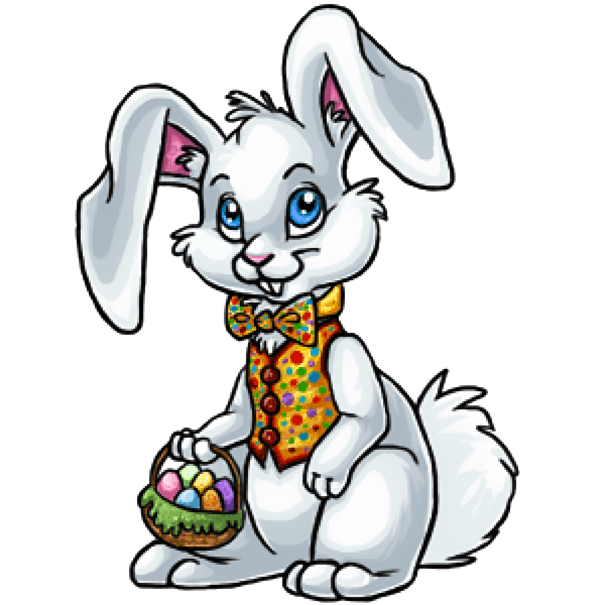 Easter rabbit bunny vector clipart cartoon pictures colouring