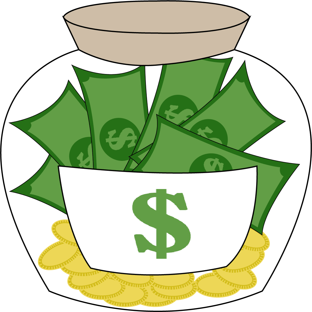 Money jar clipart transparent