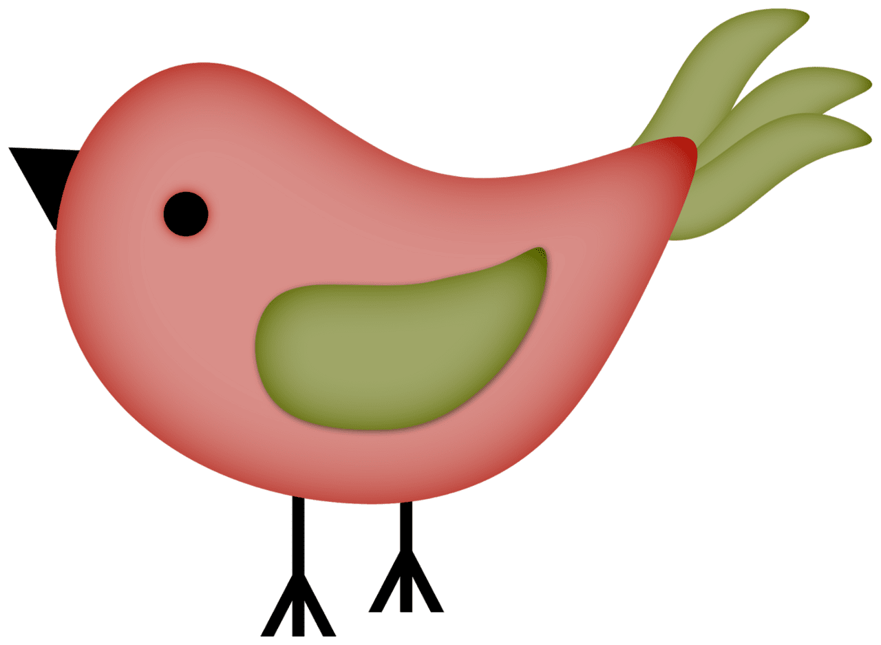 Delicate retro bird clipart image