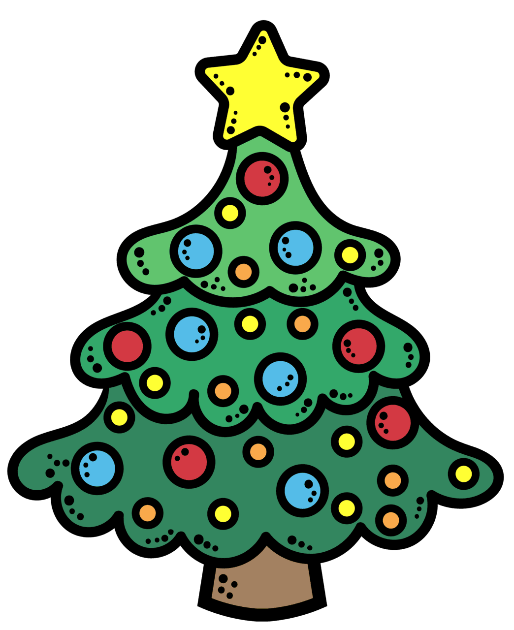 Christmas tree pin page clipart transparent