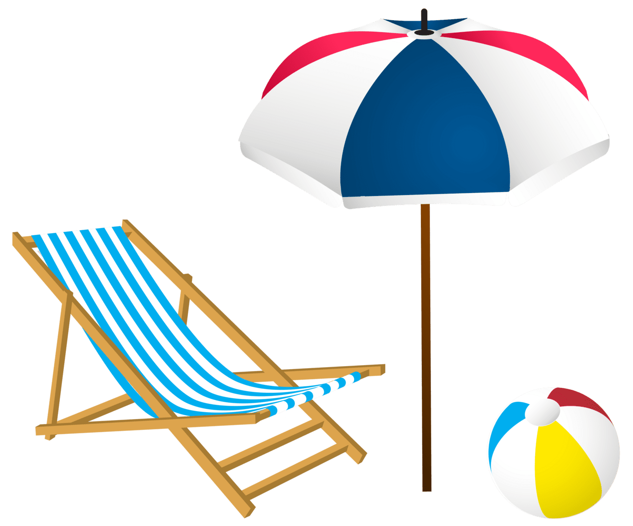 Beach summer set clipart image