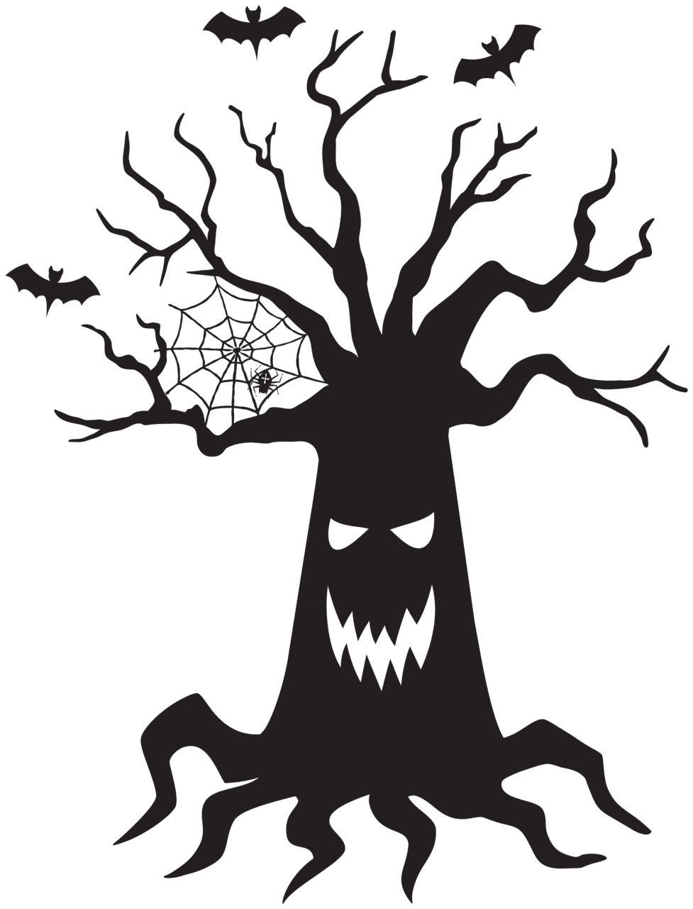 Halloween spooky tree clipart logo 2