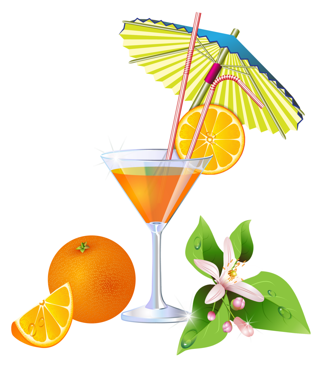 Summer orange cocktail clipart image