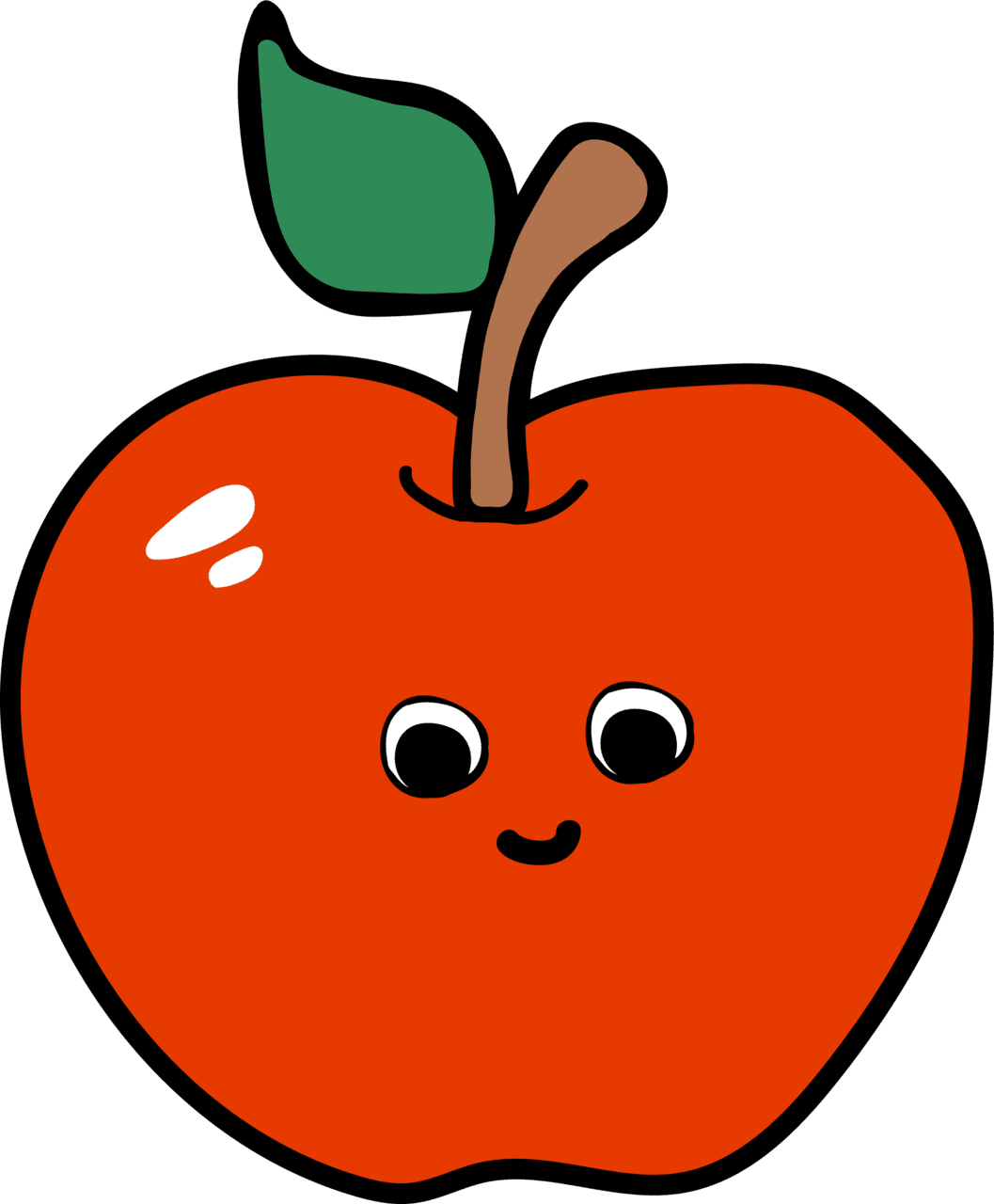 Happy apple drawing stickers baby art clipart picture