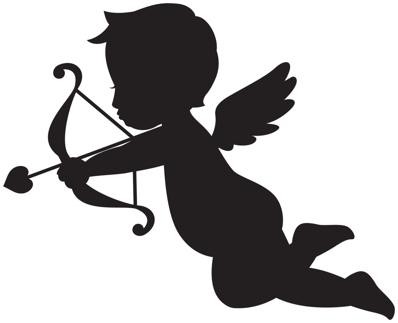 Arrow cupid silhouette image clipart