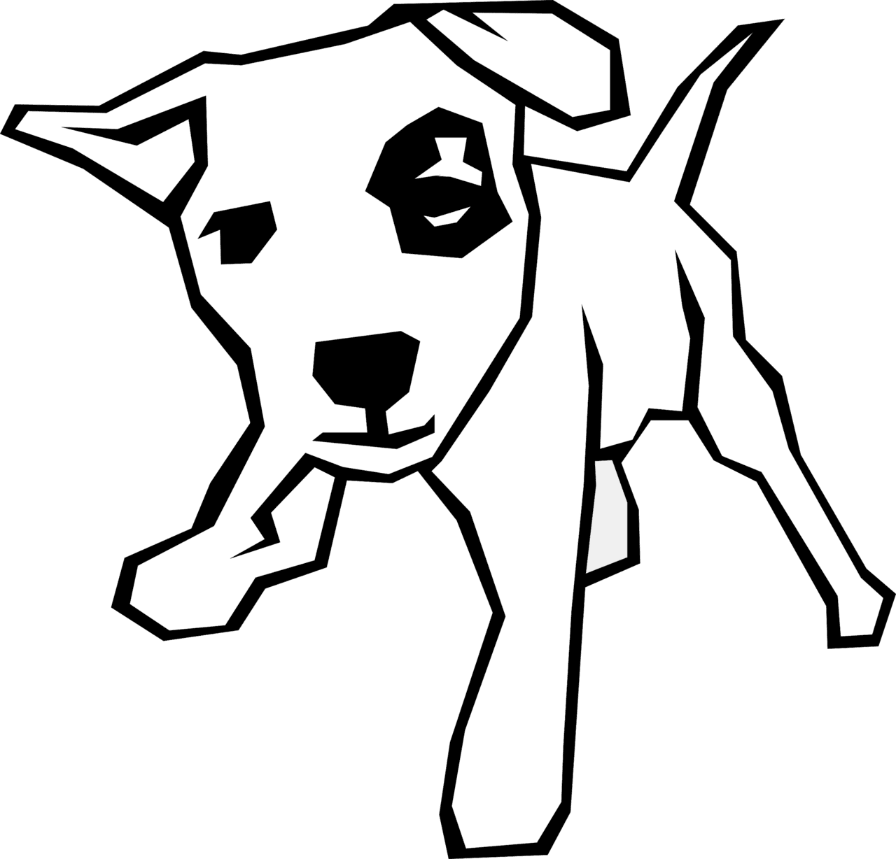 Dog simple line art drawings clipart best logo