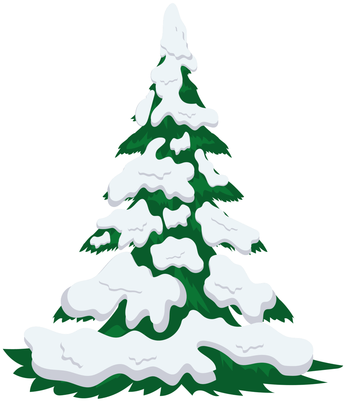 Christmas tree snowy image clipart