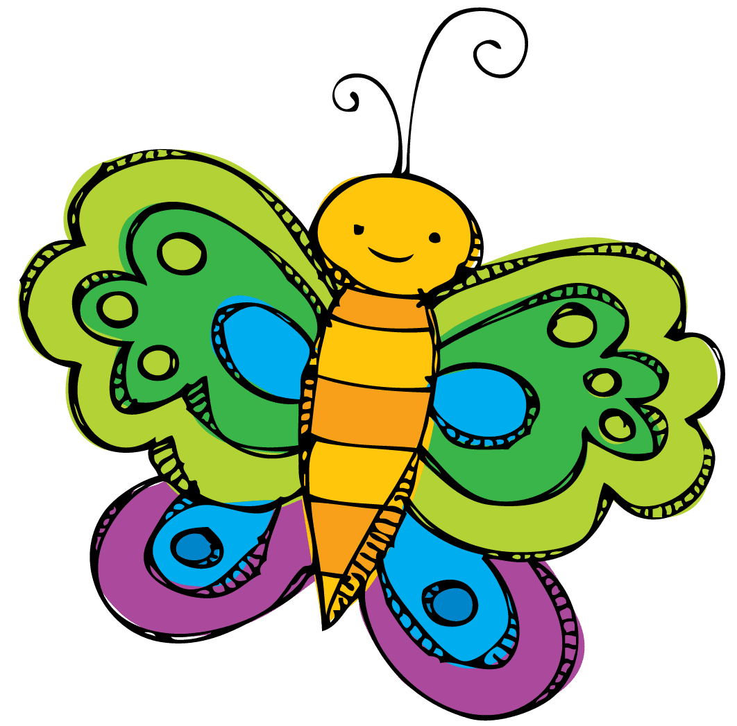 Spring break happy clipart image butterfly