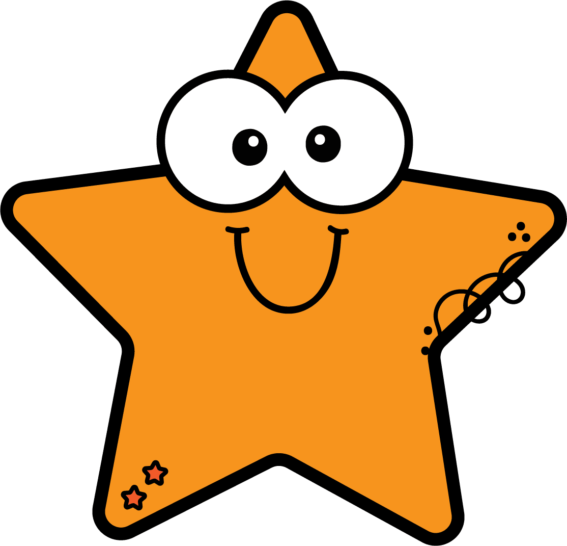 Orange star clipart for kids transparent