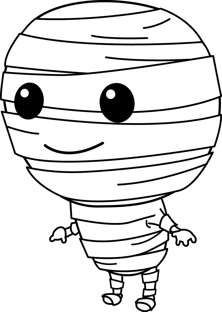 Ghost cute little mummy clipart love coloring pages background