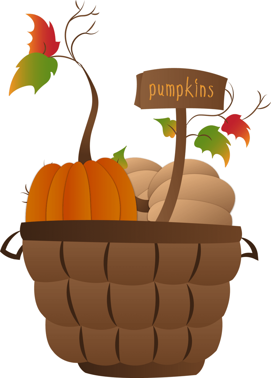 Pumpkin basket clipart picture