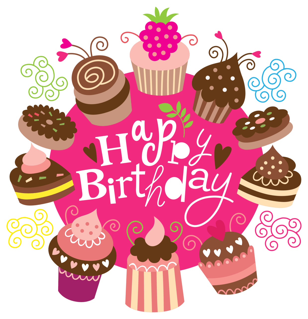 Happy birthday clipart with cak image