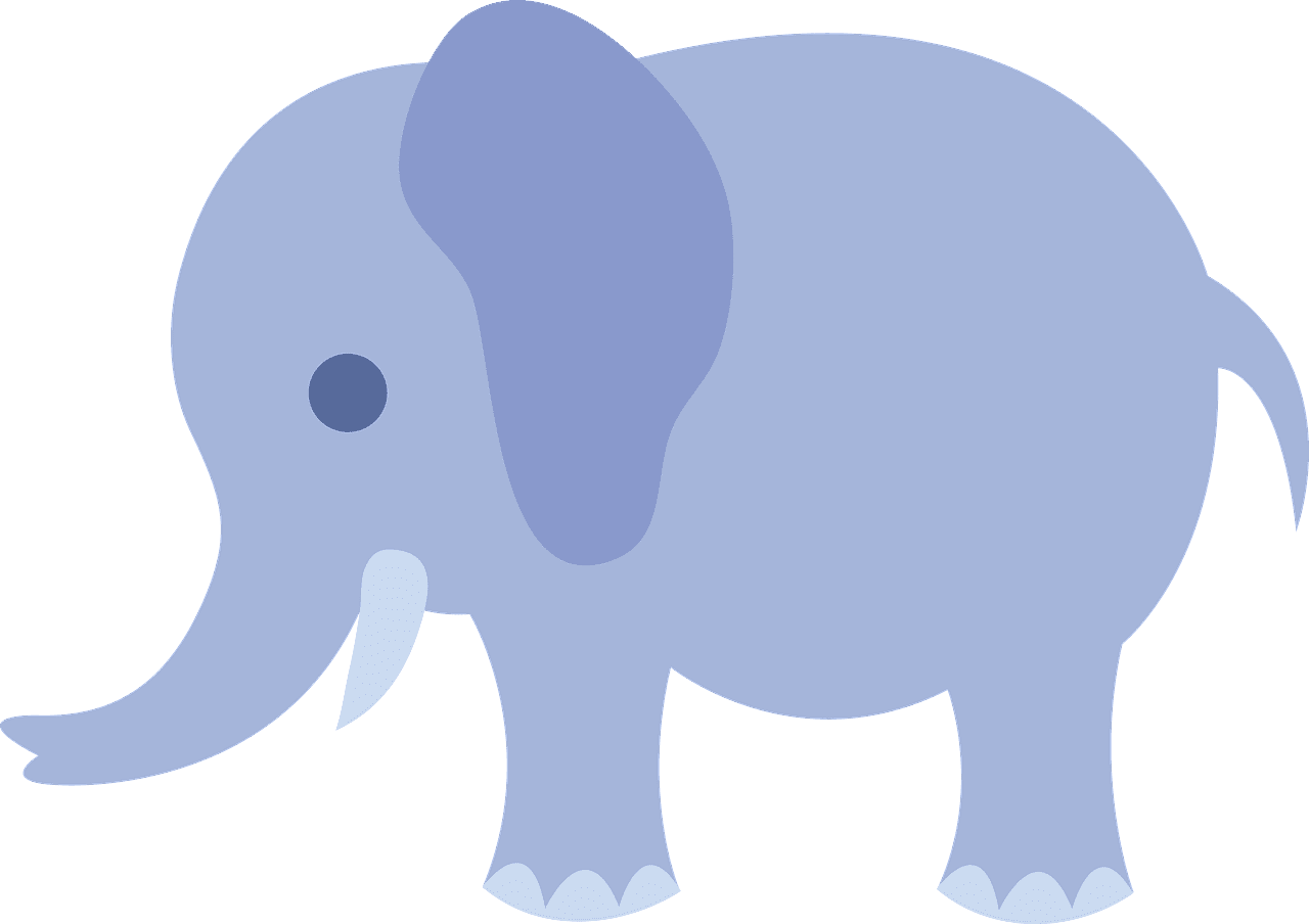 Blue elephant baby image clipart