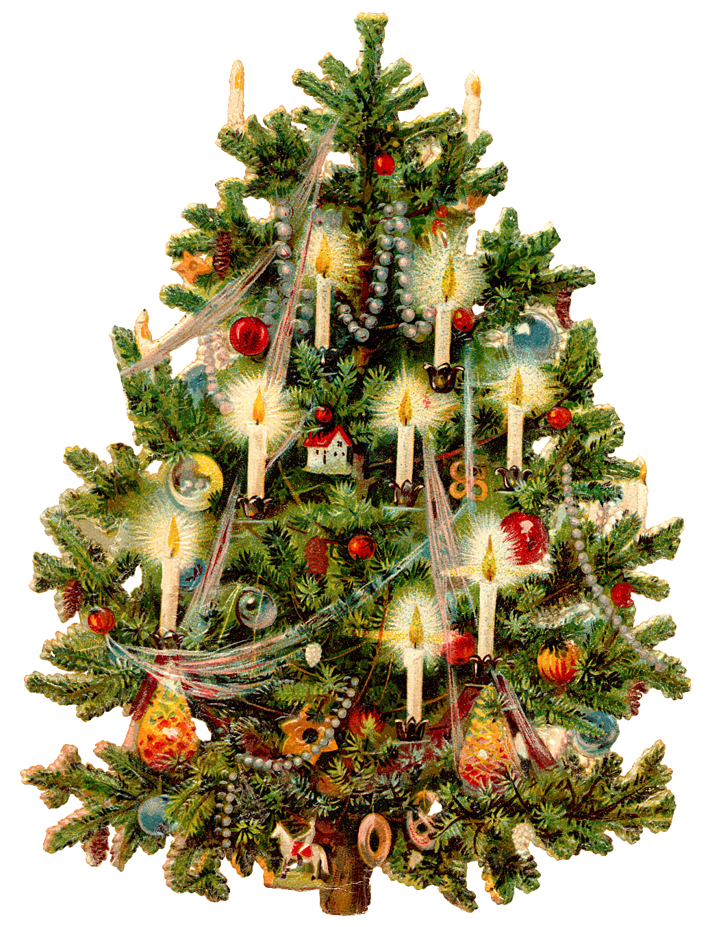 Victorian christmas tree clipart image