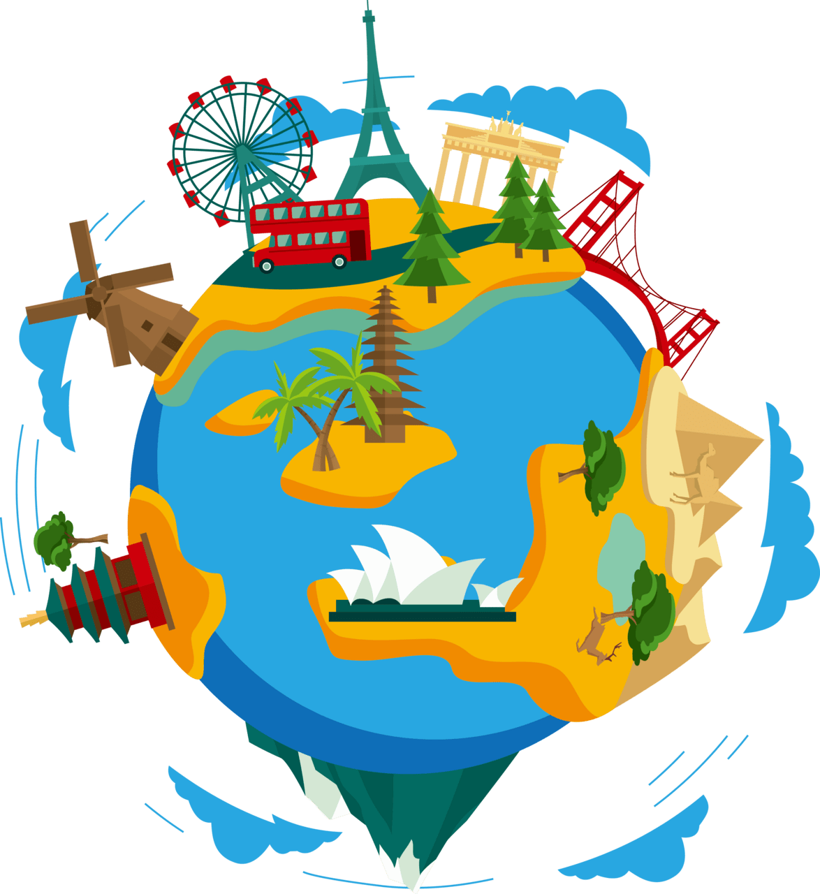 Earth pin page clipart image