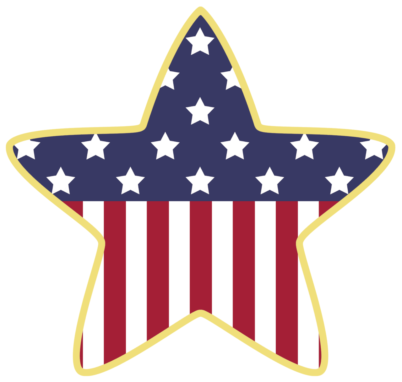 American flag star decoration clipart free