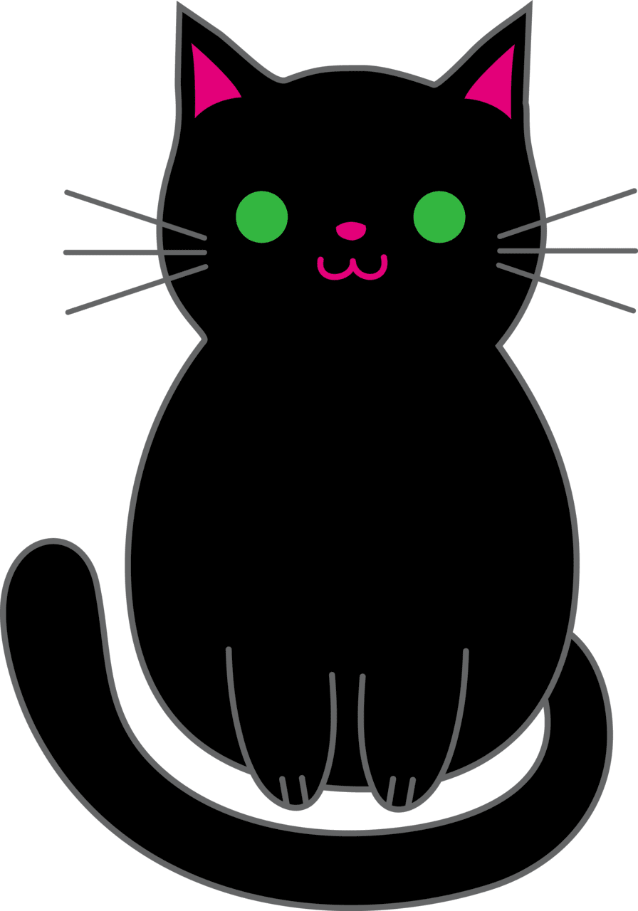 Kitten clipart black cat art cute picture