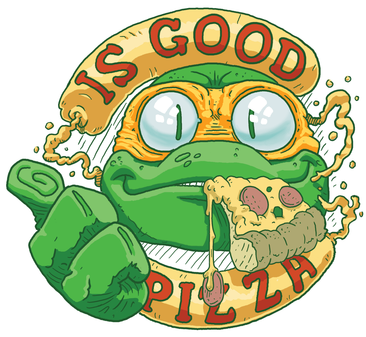 Pizza turtle time mikey will eat anything sticker clipart logo