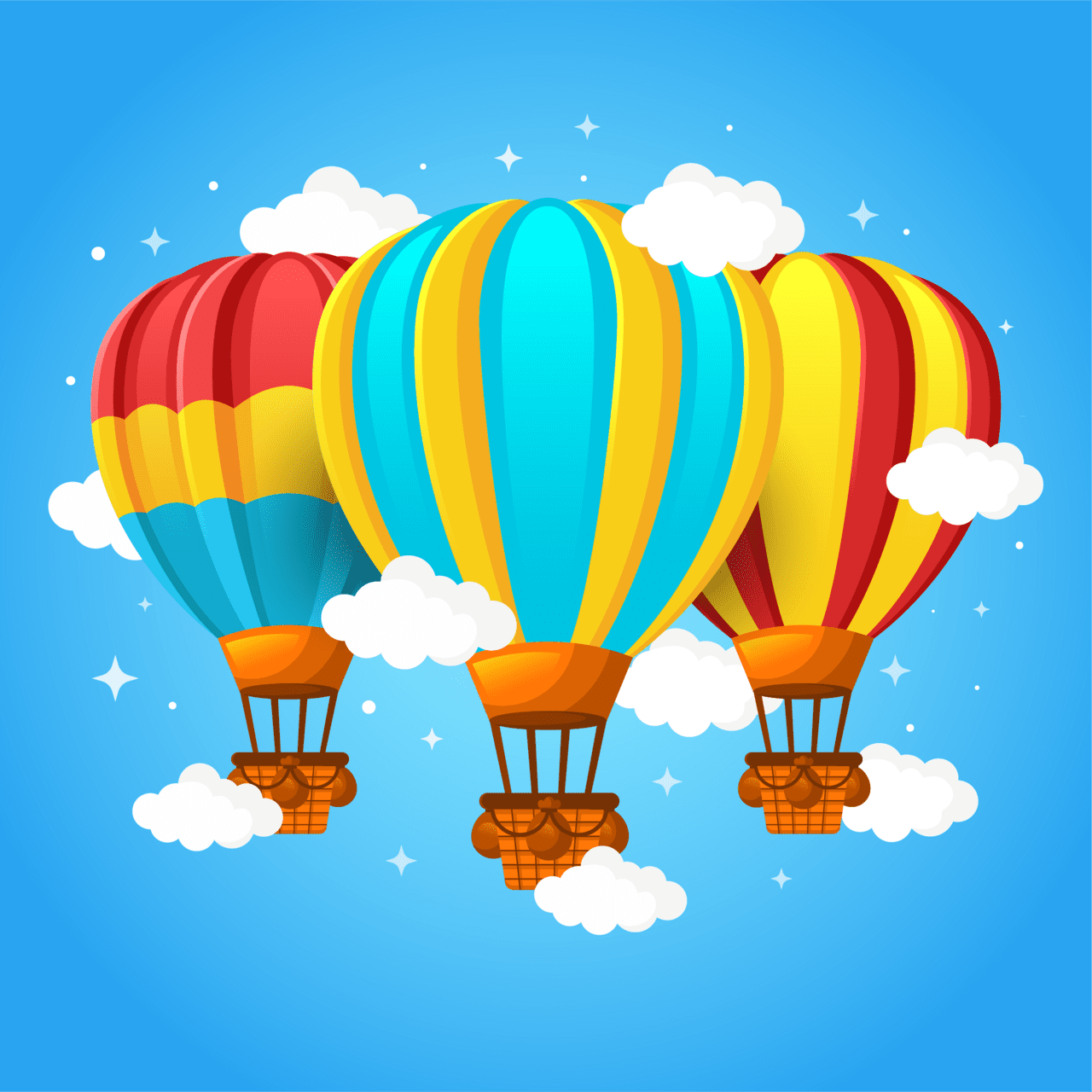 Hot air balloon vector clipart