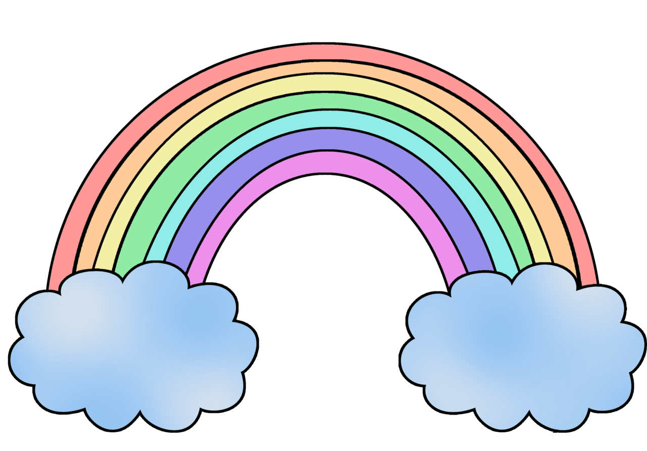 Rainbow pin page clipart vector 3