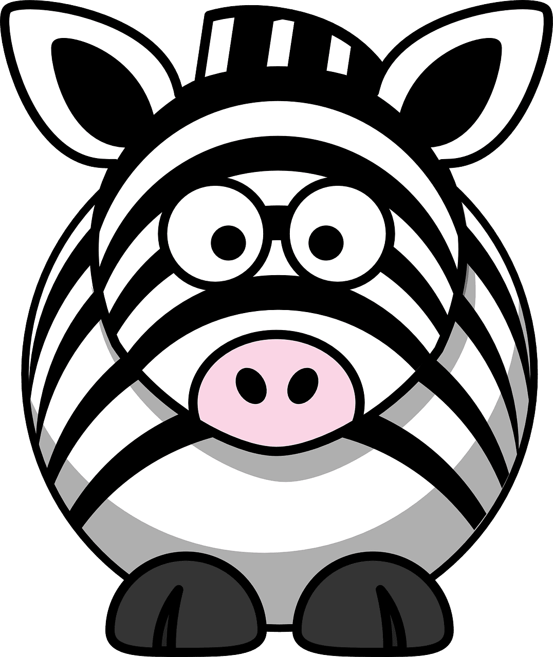 Cow zebra animal head vector graphic clipart