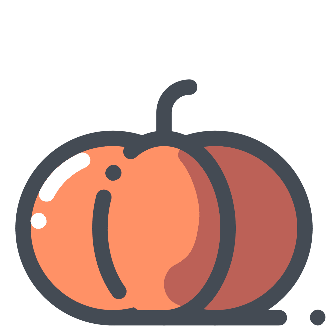 Pumpkin in pastel style clipart transparent