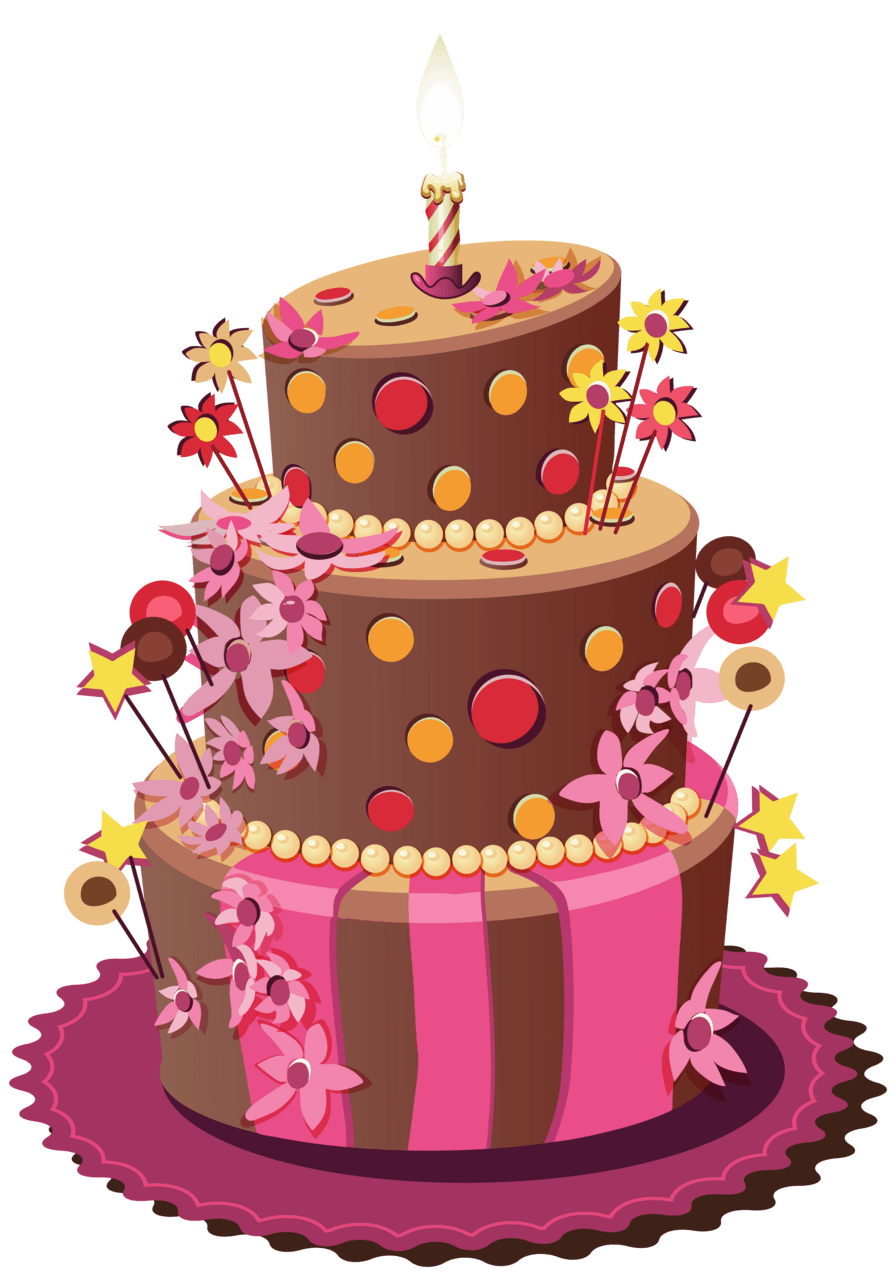 Birthday cake pin page clipart background