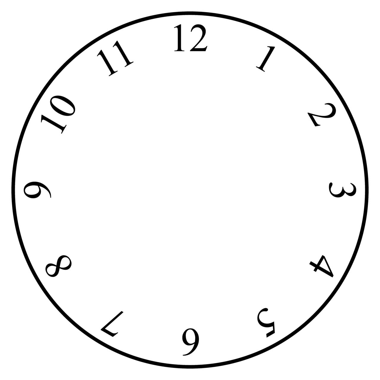 Clock face template clipart picture