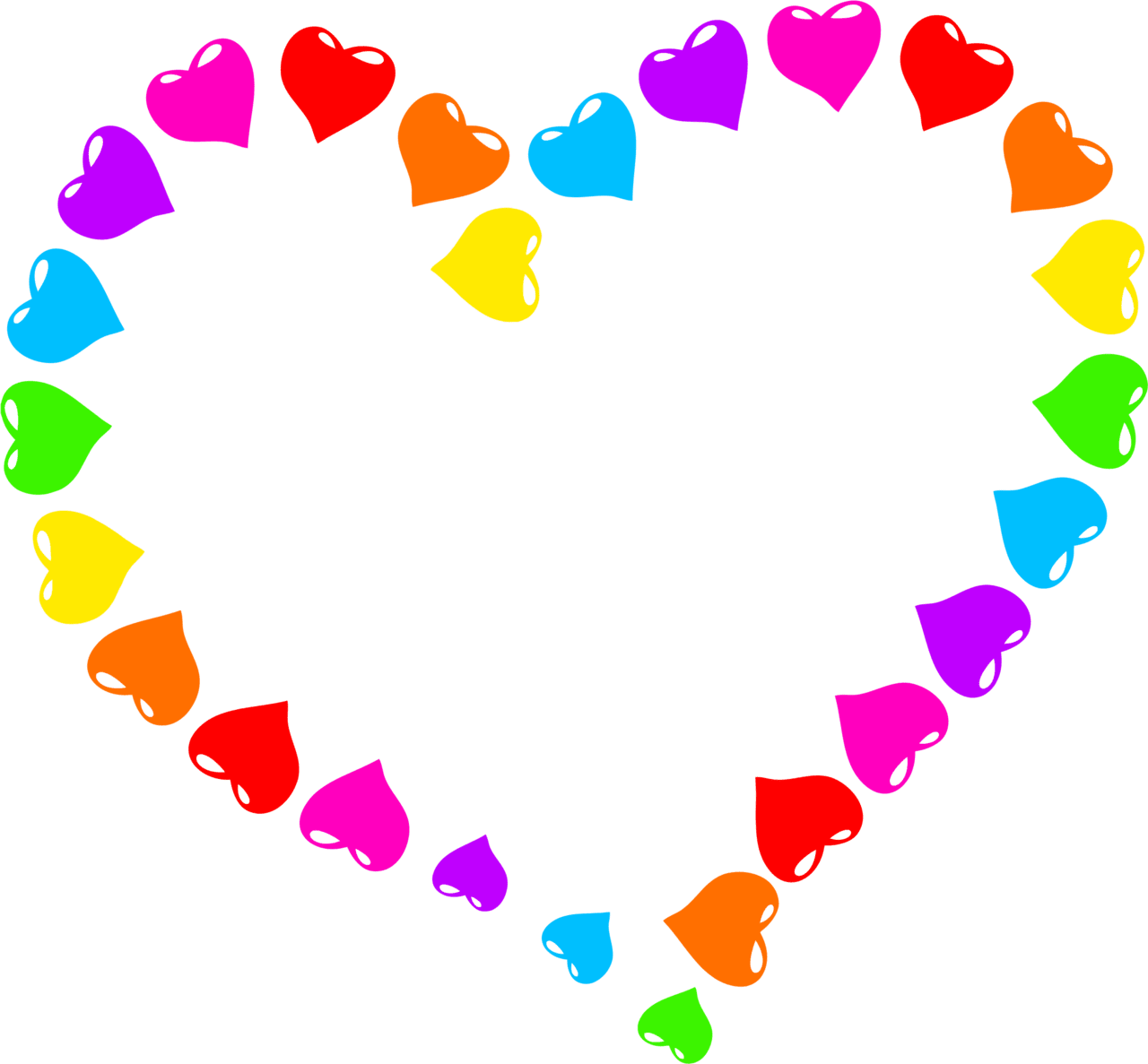 Rainbow heart clipart picture