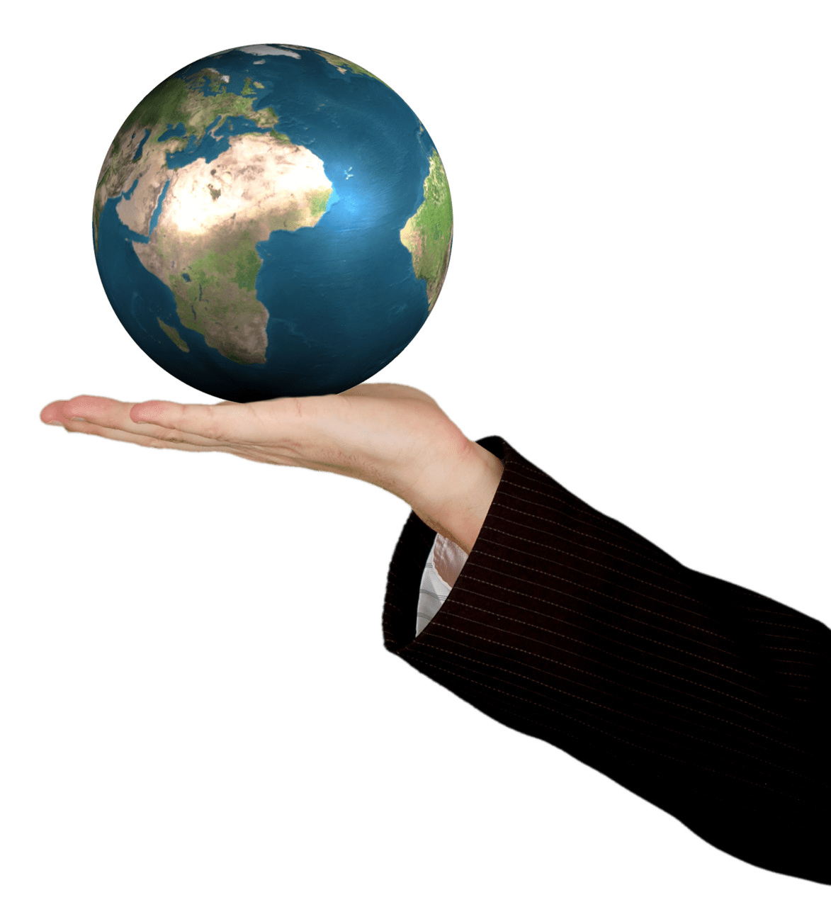 Earth business woman holding the world clipart image