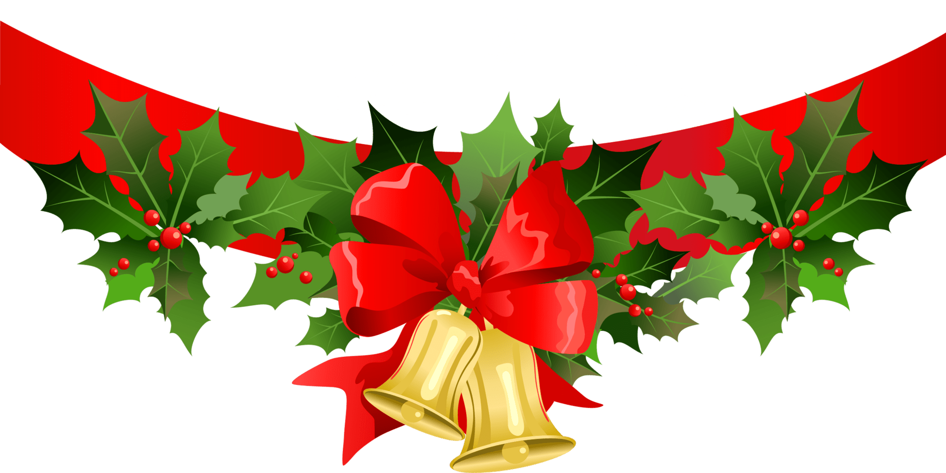 Christmas banner with gold bells clipart picture