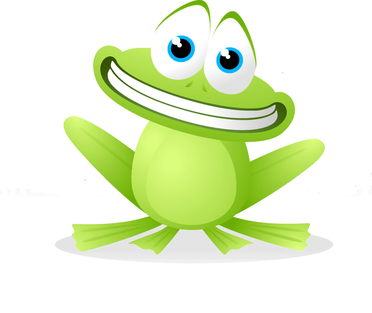 Happy frog learning clipart transparent