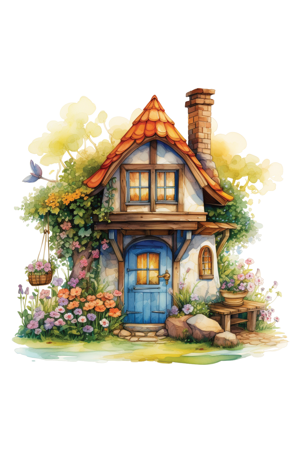 Fairy tiny house miniature cottage enchanted dwelling garden home fantasy clipart free