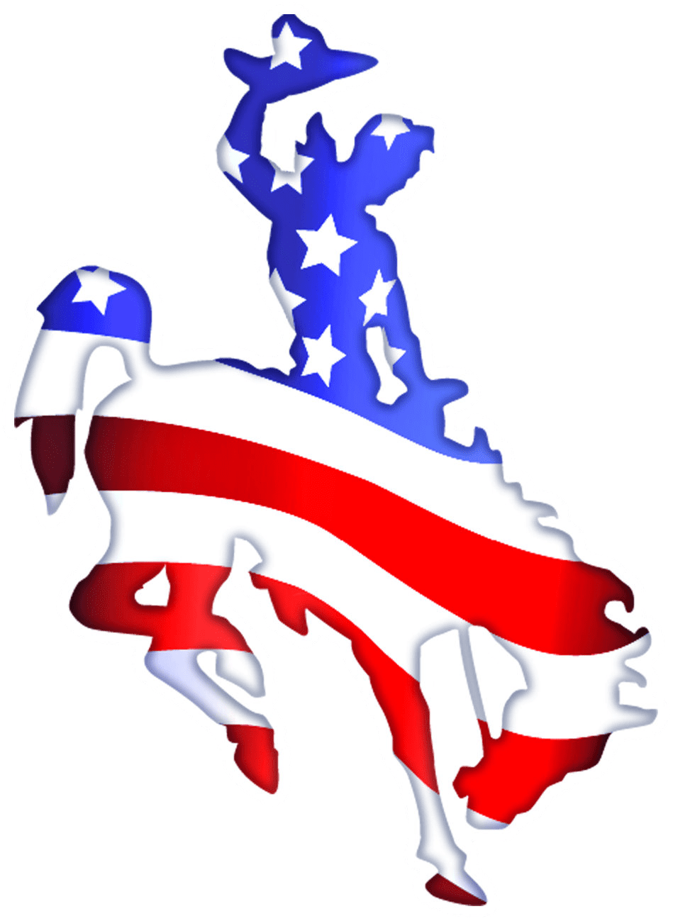 American flag tb patriotic bucking horse decal clipart best image