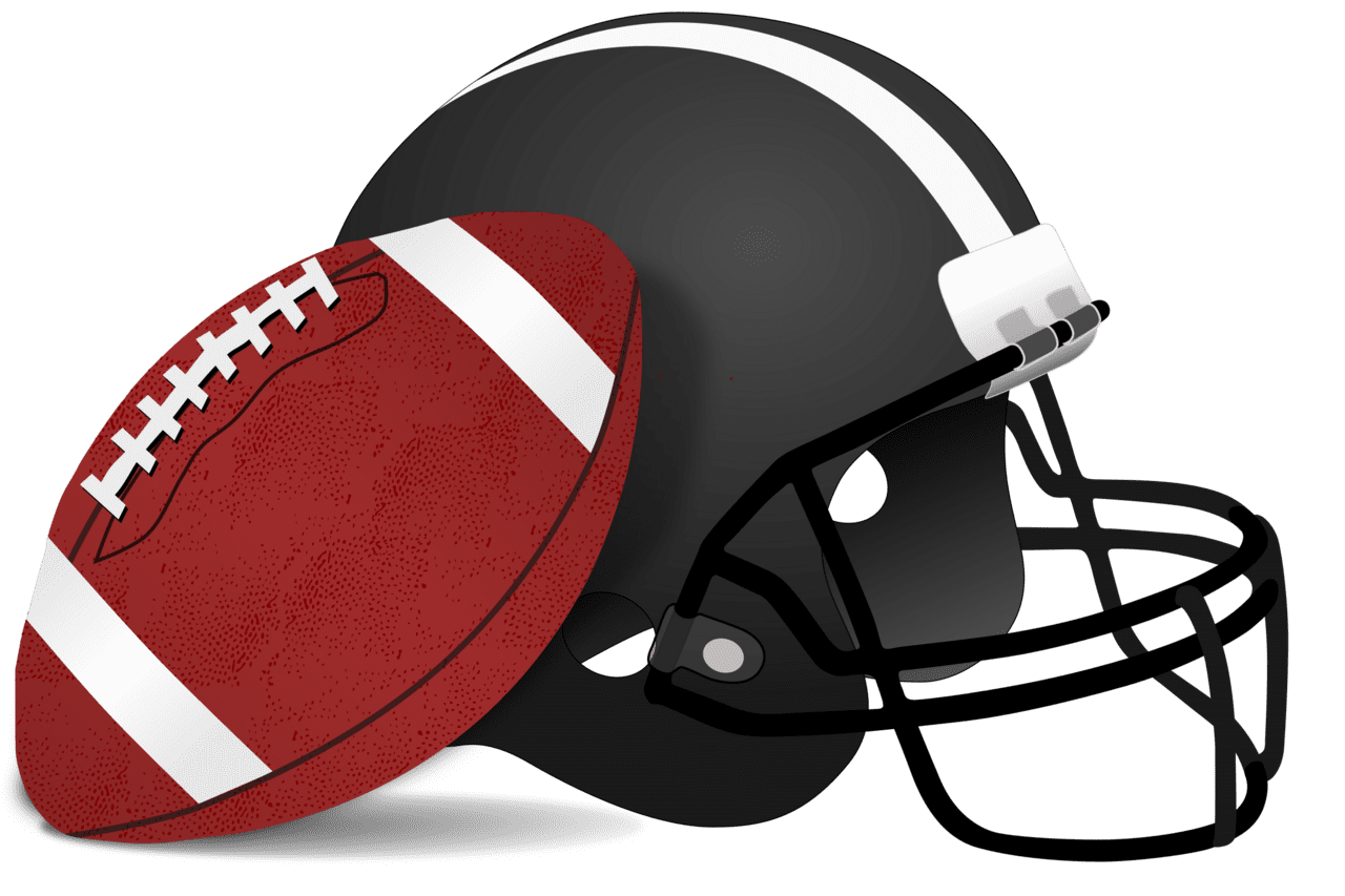 Soccer ball american football and helm clipart photo