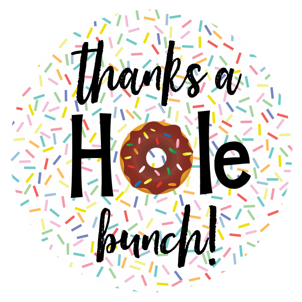 Donut themed thank you clipart picture