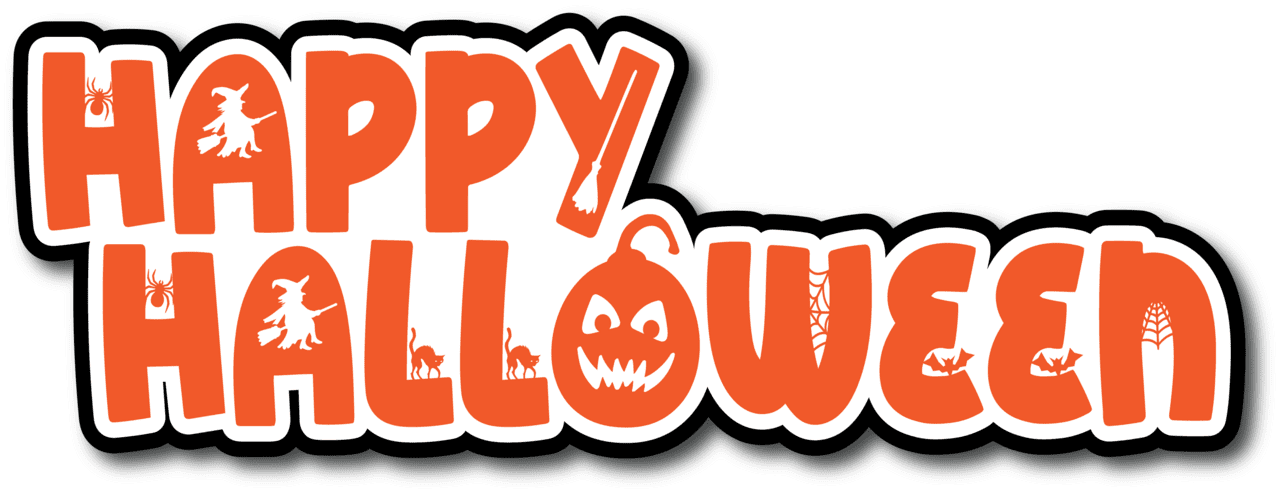 Happy halloween scrapbook page title sticker clipart photo