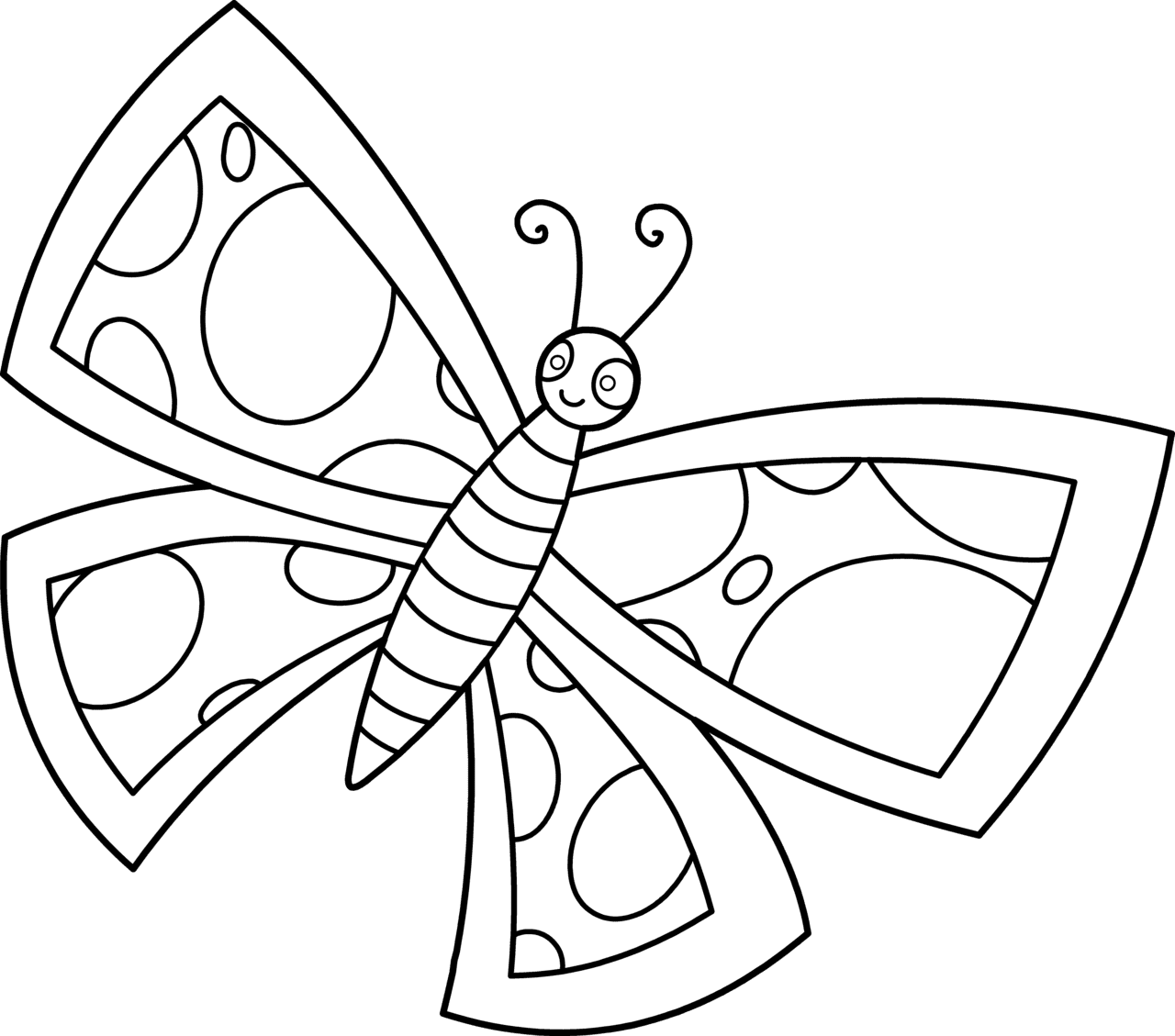 Butterfly cute clipart and coloring pages picture