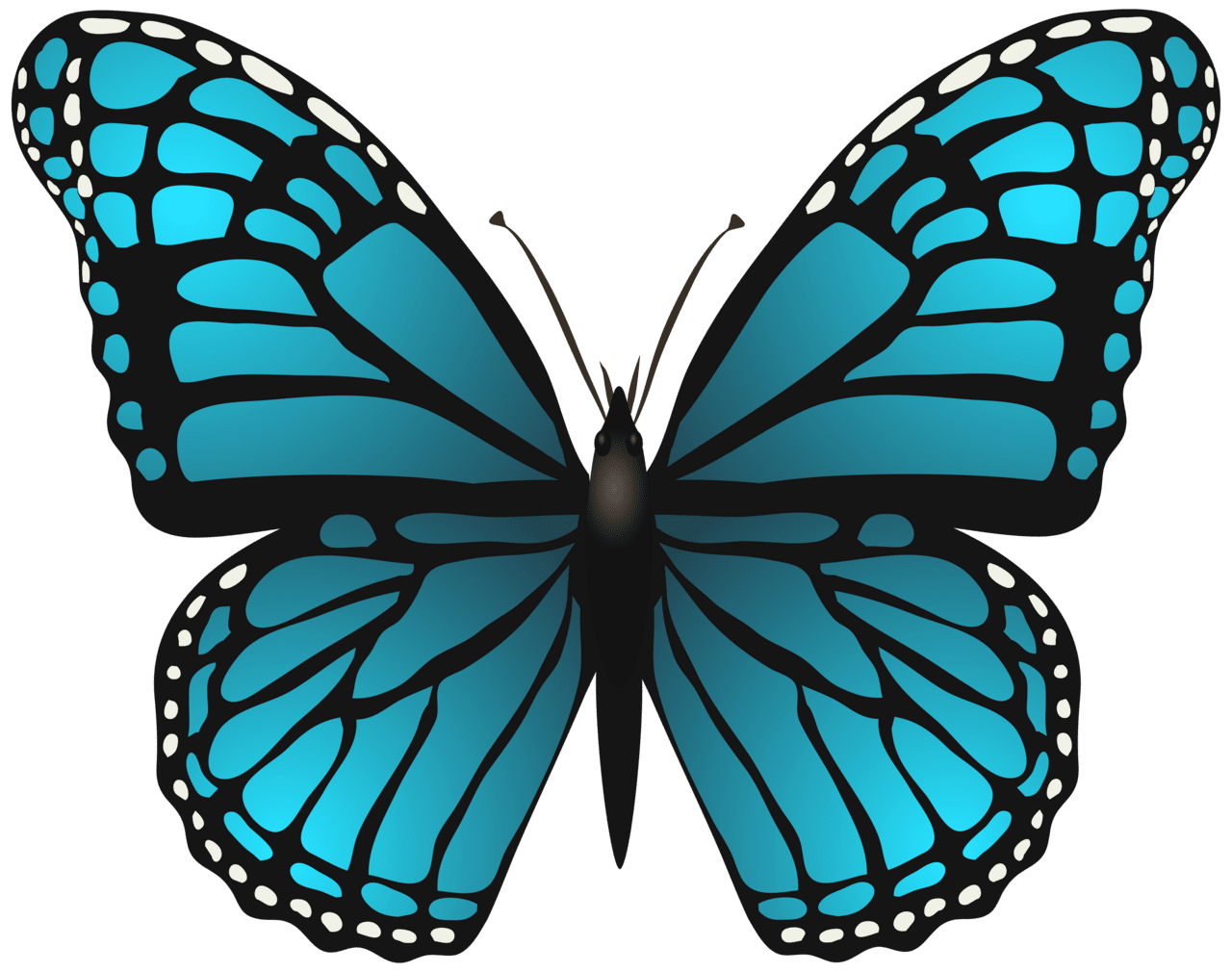 Large blue butterfly clipart image yopriceville high quality images and cartoon
