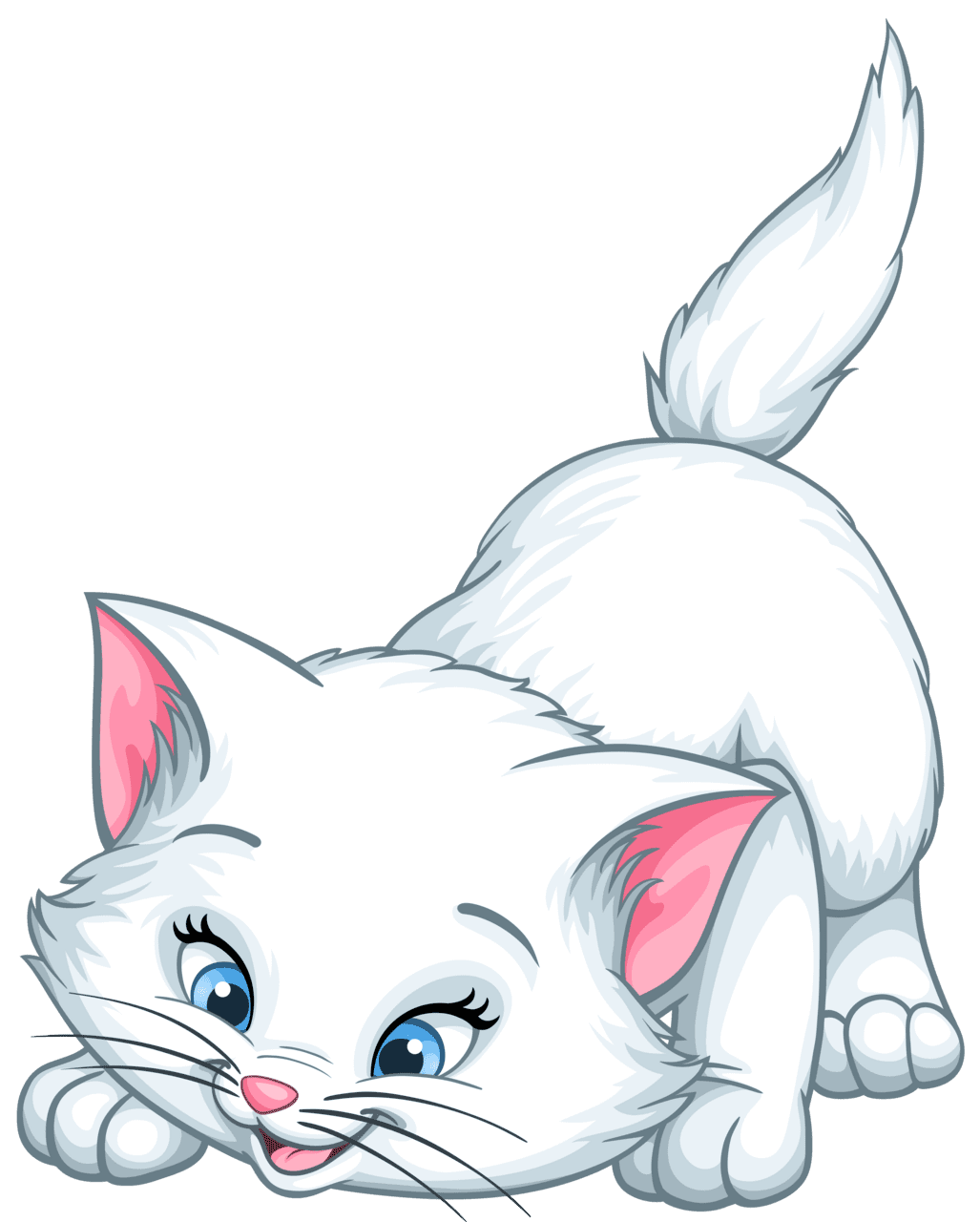 Cat white kitten cartoon clipart image yopriceville high quality images and clip kittens draw
